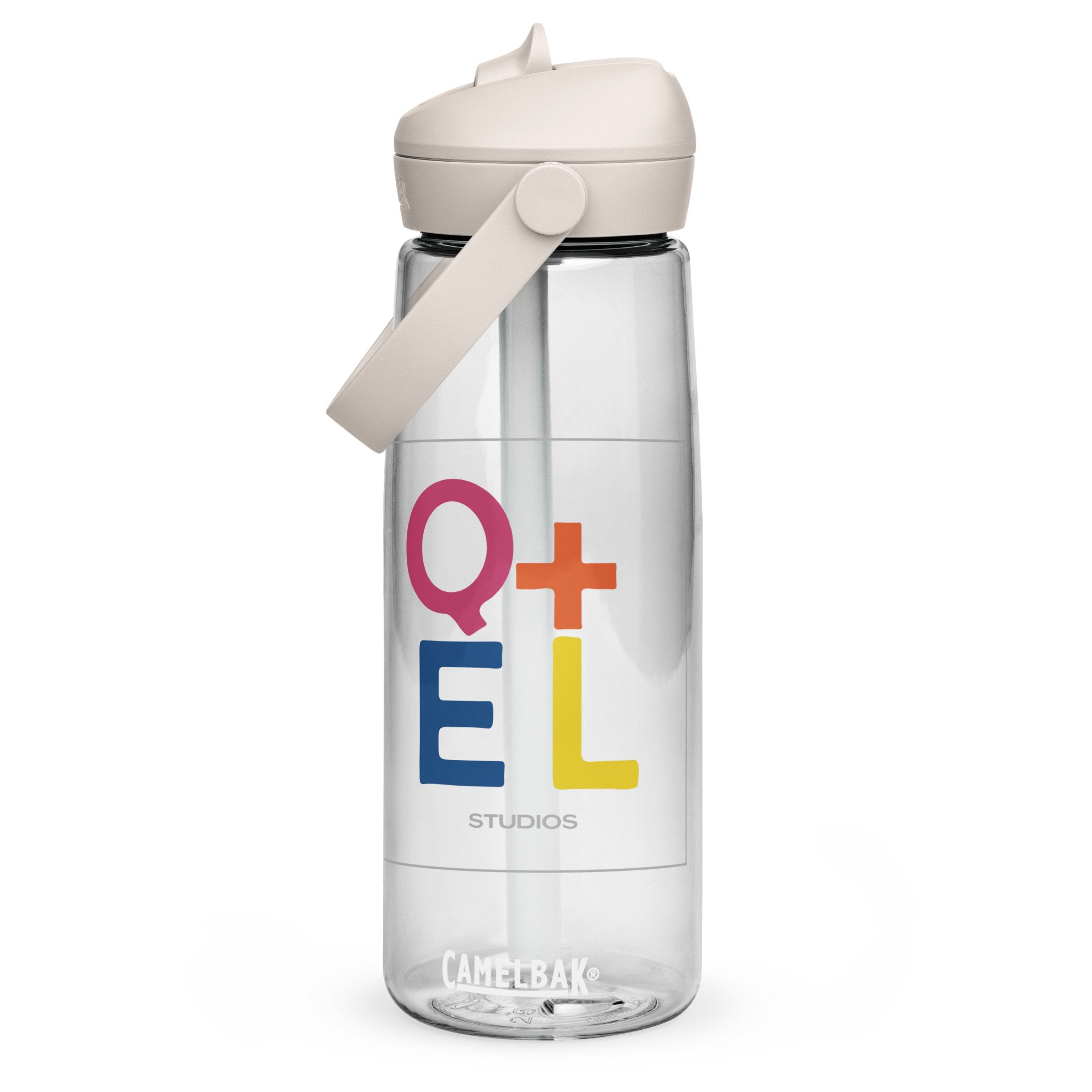 Quintessential flip straw water bottle